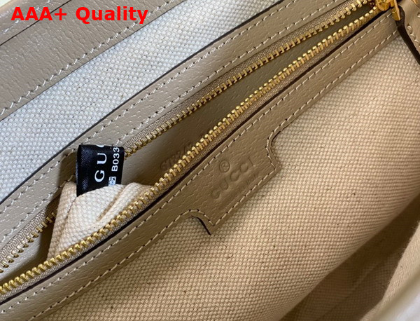 Gucci Jackie 1961 Small GG Shoulder Bag Beige and White GG Supreme Canvas 678843 Replica