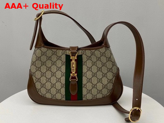 Gucci Jackie 1961 Small Hobo Bag Beige Ebony GG Supreme Canvas 636706 Replica