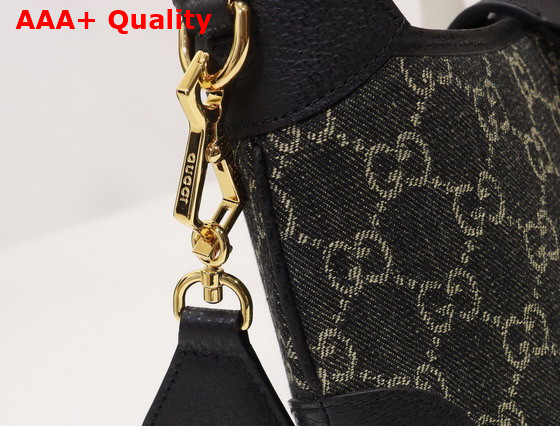 Gucci Jackie 1961 Small Shoulder Bag Black and Ivory GG Denim Jacquard 678843 Replica