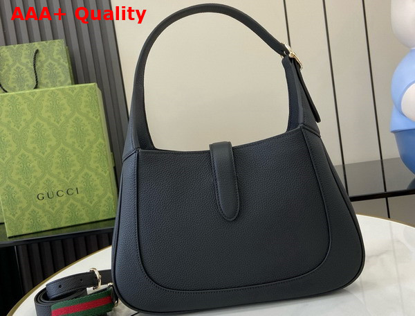 Gucci Jackie 1961 Small Shoulder Bag in Black Natural Grain Leather 810232 Replica