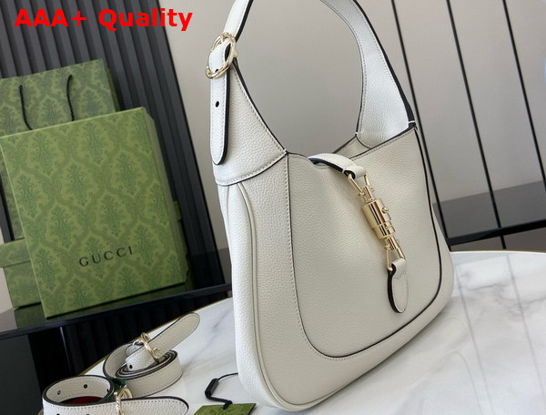 Gucci Jackie 1961 Small Shoulder Bag in Ivory Natural Grain Leather 810232 Replica