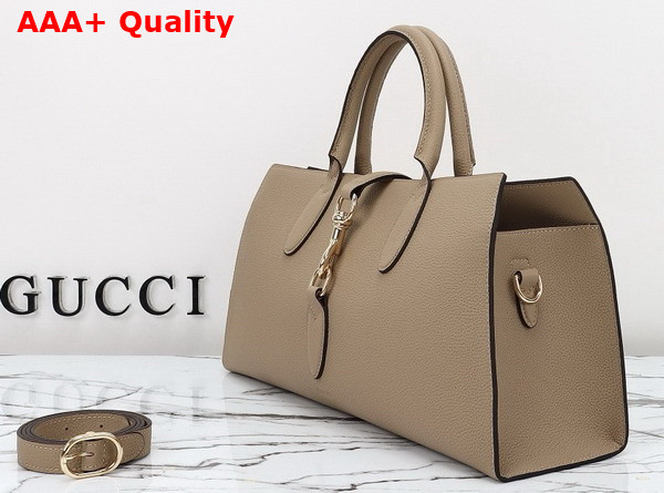 Gucci Jackie Medium Tote Bag in Beige Leather 795282 Replica