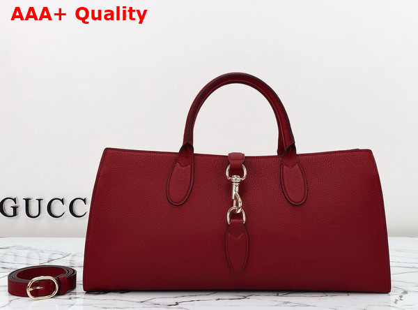 Gucci Jackie Medium Tote Bag in Gucci Rosso Ancora Leather 795282 Replica