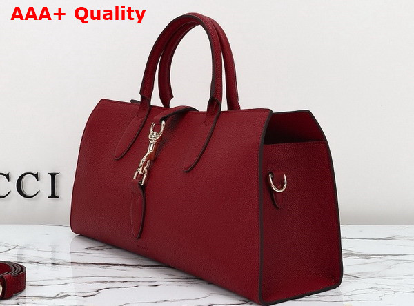 Gucci Jackie Medium Tote Bag in Gucci Rosso Ancora Leather 795282 Replica