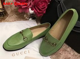 Gucci Jordaan Leather Loafer in Green Replica