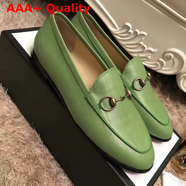 Gucci Jordaan Leather Loafer in Green Replica