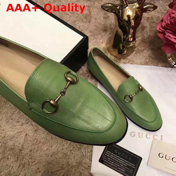 Gucci Jordaan Leather Loafer in Green Replica