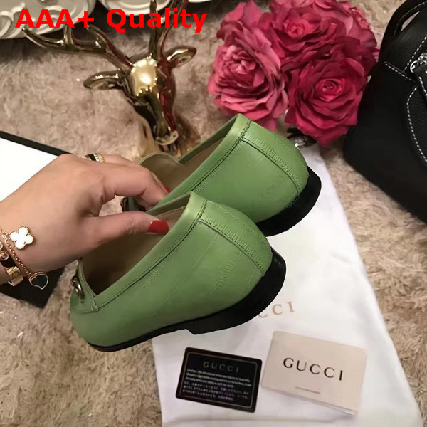 Gucci Jordaan Leather Loafer in Green Replica