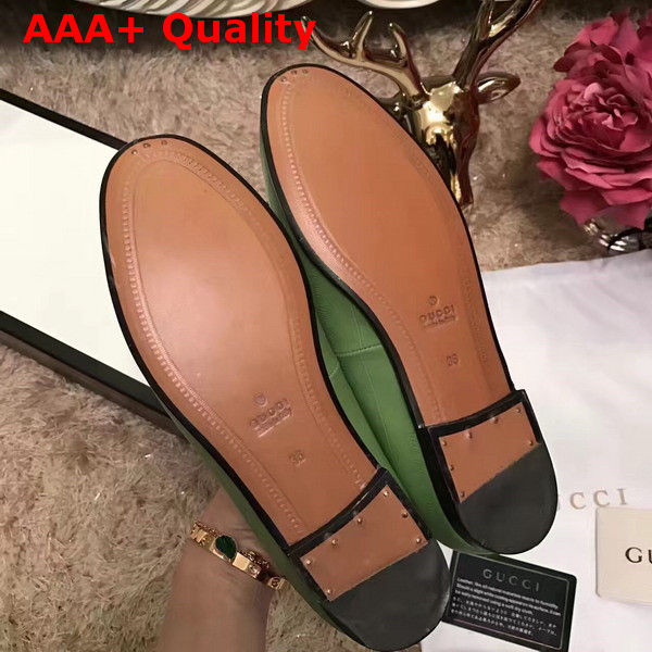 Gucci Jordaan Leather Loafer in Green Replica