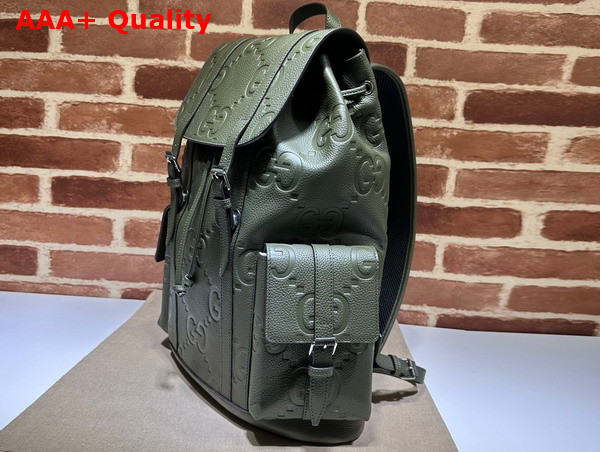 Gucci Jumbo GG Backpack in Dark Green Leather 625770 Replica