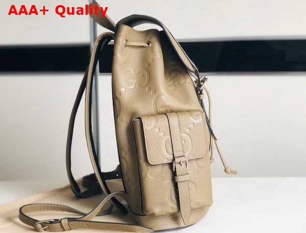 Gucci Jumbo GG Backpack in Taupe Leather 625770 Replica