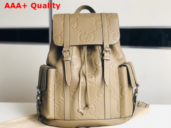 Gucci Jumbo GG Backpack in Taupe Leather 625770 Replica