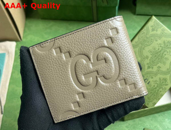 Gucci Jumbo GG Bi Fold Wallet in Taupe Leather 739475 Replica