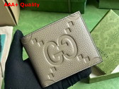 Gucci Jumbo GG Bi Fold Wallet in Taupe Leather 739475 Replica