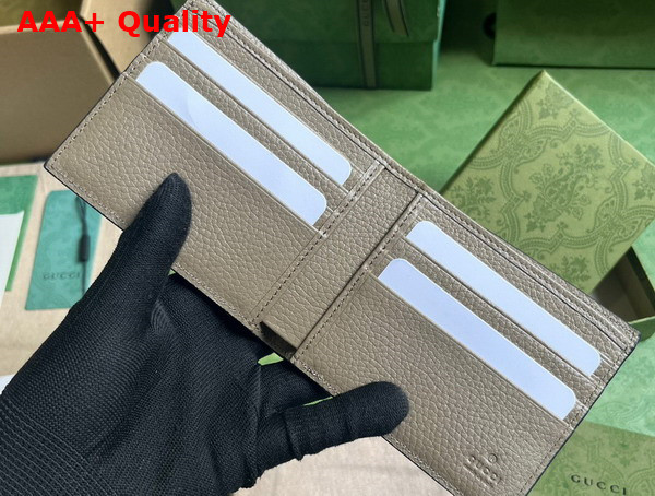 Gucci Jumbo GG Bi Fold Wallet in Taupe Leather 739475 Replica