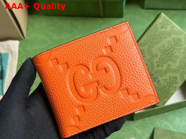 Gucci Jumbo GG Coin Wallet in Orange Jumbo GG Leather 739479 Replica