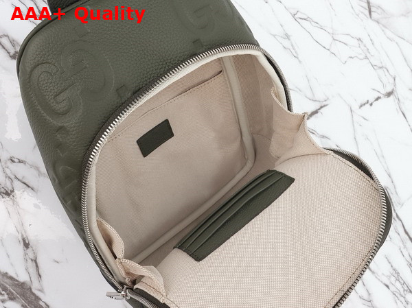 Gucci Jumbo GG Crossbody Bag in Dark Green Leather 766937 Replica