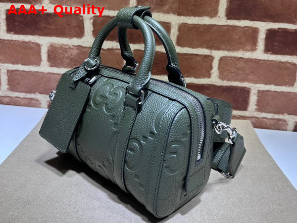 Gucci Jumbo GG Mini Duffle Bag in Dark Green Leather 725292 Replica