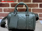 Gucci Jumbo GG Mini Duffle Bag in Dark Green Leather 725292 Replica