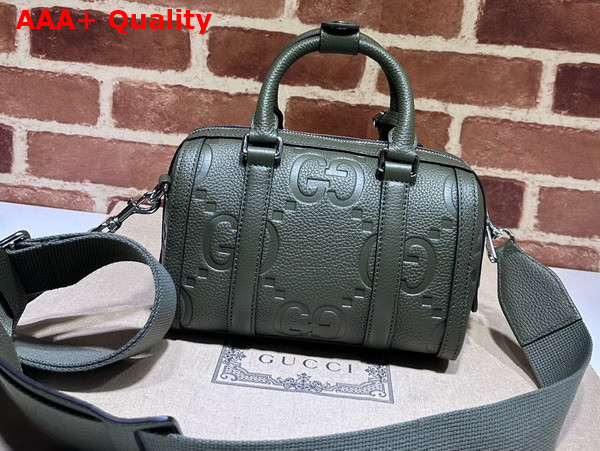 Gucci Jumbo GG Mini Duffle Bag in Dark Green Leather 725292 Replica