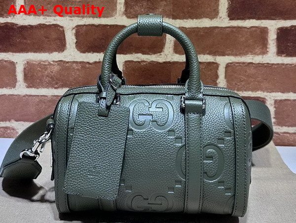 Gucci Jumbo GG Mini Duffle Bag in Dark Green Leather 725292 Replica