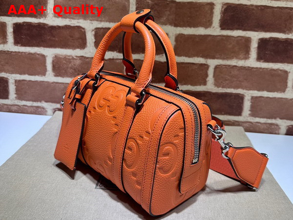 Gucci Jumbo GG Mini Duffle Bag in Orange Leather 725292 Replica