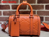 Gucci Jumbo GG Mini Duffle Bag in Orange Leather 725292 Replica