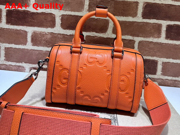 Gucci Jumbo GG Mini Duffle Bag in Orange Leather 725292 Replica