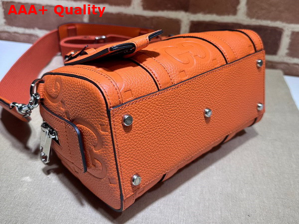 Gucci Jumbo GG Mini Duffle Bag in Orange Leather 725292 Replica