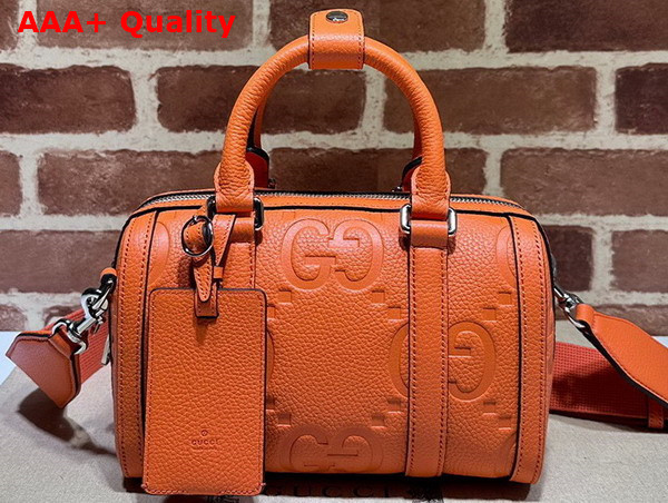 Gucci Jumbo GG Mini Duffle Bag in Orange Leather 725292 Replica