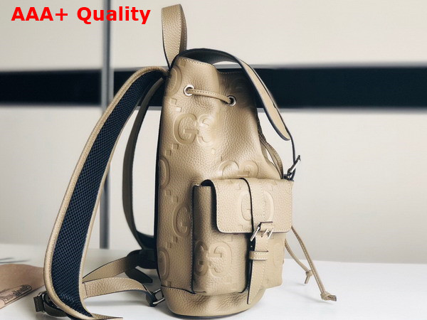 Gucci Jumbo GG Small Backpack in Taupe Leather 739503 Replica