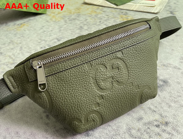 Gucci Jumbo GG Small Belt Bag in Dark Green Leather 658582 Replica