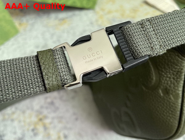 Gucci Jumbo GG Small Belt Bag in Dark Green Leather 658582 Replica