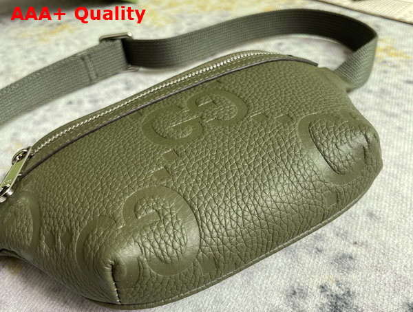 Gucci Jumbo GG Small Belt Bag in Dark Green Leather 658582 Replica