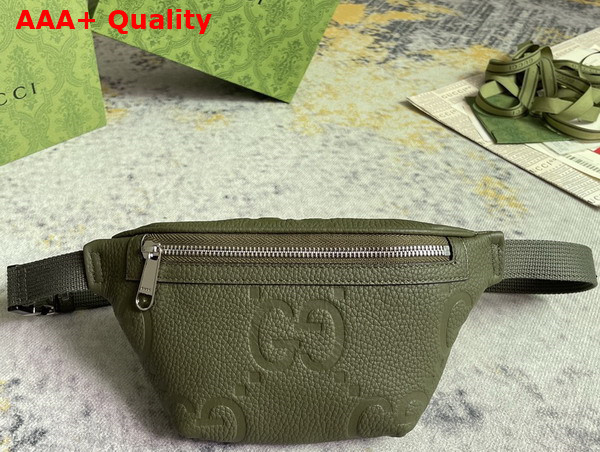 Gucci Jumbo GG Small Belt Bag in Dark Green Leather 658582 Replica