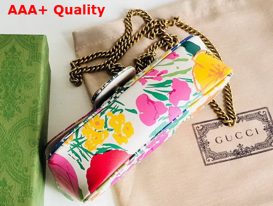 Gucci Ken Scott Print GG Marmont Matelasse Leather Super Mini Bag Ivory Leather 476433 Replica