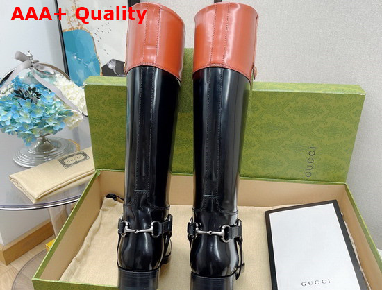 Gucci Knee High Boot with Harness Black Leather 675655 Replica