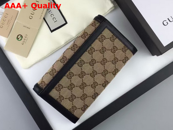 Gucci Lady Web Canvas Continental Wallet Black Replica