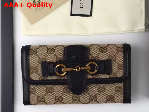 Gucci Lady Web Canvas Continental Wallet Black Replica