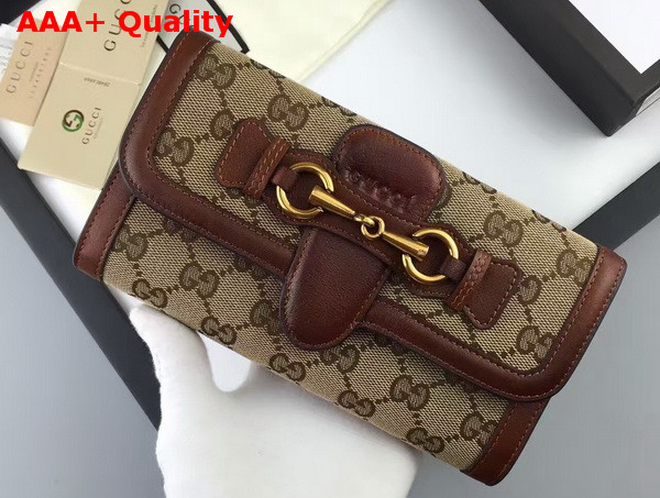 Gucci Lady Web Canvas Continental Wallet Brown Replica