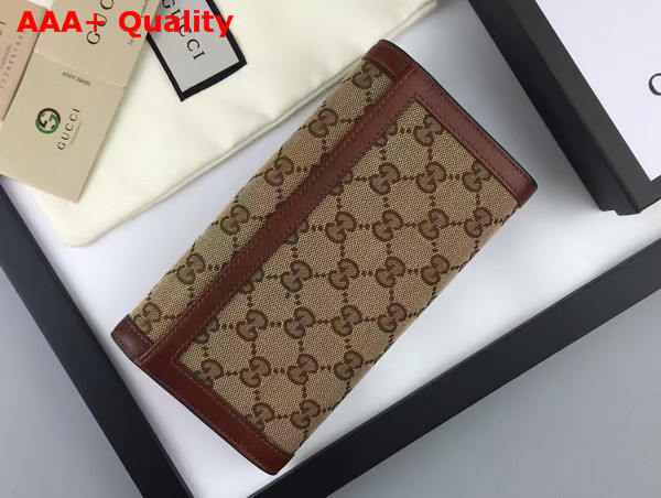 Gucci Lady Web Canvas Continental Wallet Brown Replica