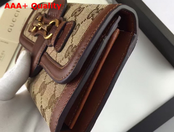 Gucci Lady Web Canvas Continental Wallet Brown Replica