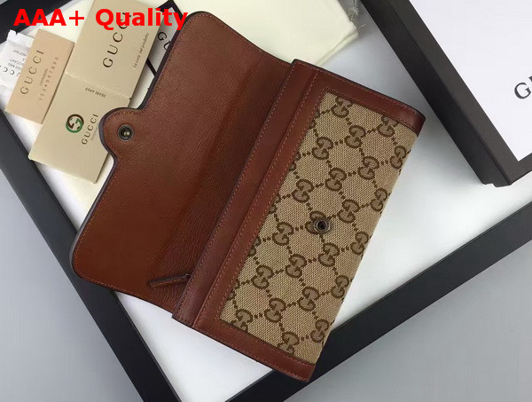 Gucci Lady Web Canvas Continental Wallet Brown Replica