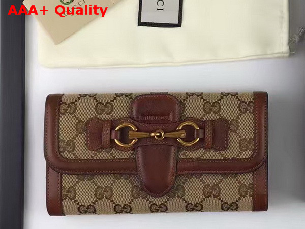 Gucci Lady Web Canvas Continental Wallet Brown Replica