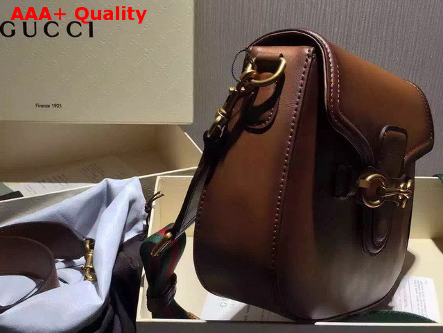 Gucci Lady Web Hand Stained Leather Shoulder Bag Brown Replica