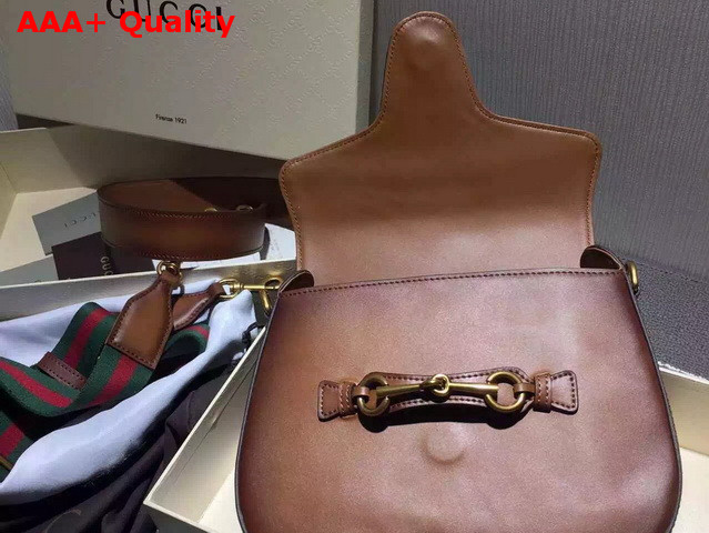 Gucci Lady Web Hand Stained Leather Shoulder Bag Brown Replica