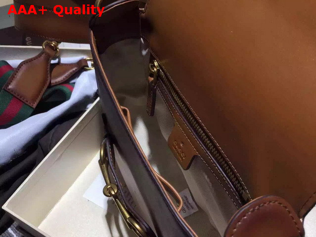 Gucci Lady Web Hand Stained Leather Shoulder Bag Brown Replica