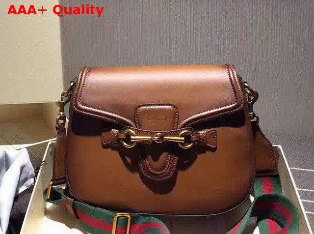 Gucci Lady Web Hand Stained Leather Shoulder Bag Brown Replica