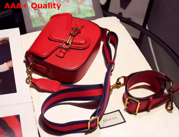 Gucci Lady Web Hand Stained Leather Shoulder Bag In Red Replica