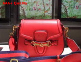 Gucci Lady Web Hand Stained Leather Shoulder Bag In Red Replica